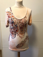 Just Cavalli T-Shirt Damen Shirt Kurzärmliges Oberteil Gr. 44