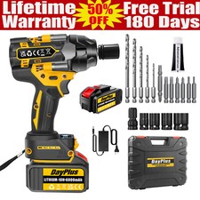 220V Power Drill Akku-Bohrmaschine mit 2 Akkus 750Nm Max Hammerbohrer Gelb