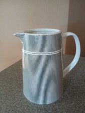 Krasilnikoff Krug Kanne Kännchen grau anthrazit weiß gestreift NEU