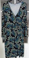 Sheego by Joe Browns Damen Kleid schwarz blumig Wickellook langarm Gr. 48