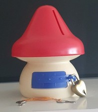 VINTAGE Schlumpf Haus als Spardose mit Schloss und Schlüsseln 12cm hoch DDR? TOP