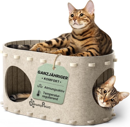 Katzenhöhle filz beige x - filz,