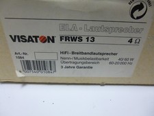 VISATON FRWS 13 ELA Lautsprecher HiFi Breitbandlautsprecher 4 Ohm 40/60W VR08