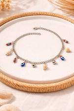 Damen Fußkettchen Gold Silber