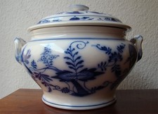 362❚ antike Keramik Suppenterrine von ca. 1920-1940, Zwiebelmuster