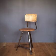 Rowac Hocker 50 cm mit Lehne Werkstatthocker Vintage Industrial Bauhaus Design