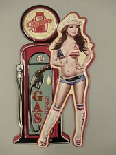 Shabby Blechschild Zapfsäule