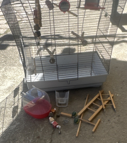 Vogelkäfig schwarz weiß mit - weiß,