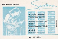 Gebrauchtes, used, Ticket - Santana, Toulouse, Freedom Tour 1987