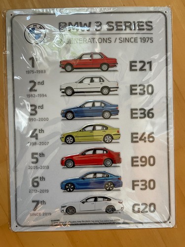Bmw blechschild 3er serie 7 - blechschild,