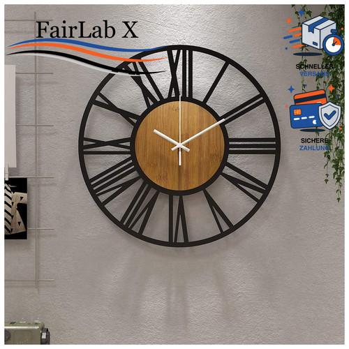 Wanduhr rund schwarz 34cm - wanduhr,