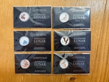 6x 1/4 Oz Silbermünze Lunar 3