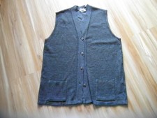 Feine Strickweste, von GERWI, Gr.44,eher 42,mittelgrau,Merinowolle-Polyacryl,gut