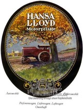 Hansa Lloyd Motorpflüge Elektromobile Traktoren Bus Plakat  Motor A1 123