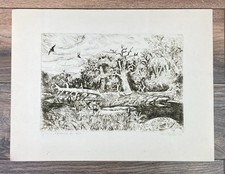 Dietzel, Theodor( 1926- 1014) "Elburwald bei Aken" Radierung Aufl.Nr.8 von 30