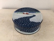 Alte Blechdose Wintermotiv  Shabby Vintage Keksdose Landhaus Brocante Country