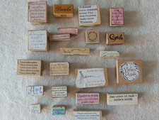 Motivstempel Sprüche Wörter Kunststempel Gummistempel 22 Stück Kovolut XX