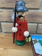 Vintage Holz Deutscher Räuchermann Halter Mann mit Laterne