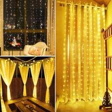 3mx3m LED Lichternetz Fenster Deko Lichterkette Lichtervorhang 300 LEDs