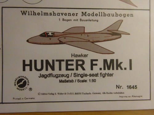 Hunter 1 flugzeug - f.,