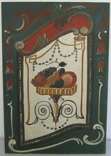 Antik Bauern Bild Bauernmalerei Ölbild Öl auf Holzfaserplatte Vorlage um1950 / 4