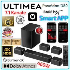 Ultimea Poseidon D80 Soundbar-7.1-Kanal-Subwoofer-Lautsprecher-Kit, Dolby Atmos