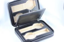 Uhrenetui Uhrenkoffer Reiseetui Uhrenbox für 4Uhren schwarzes Kunstleder