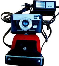 Beirette SL200 mit Blitzlicht und angeschraubter Klapptasche..Silber- Schwarz...