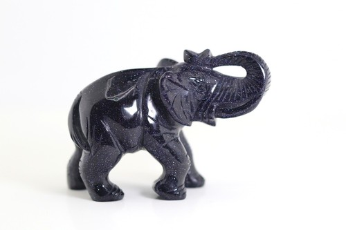 Elefant figur blauer goldfluss - blauer,