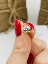 1ct Karat Moissanite Ohrringe Ohrstecker Diamond Silber 925 Zertifikat Gelbgold