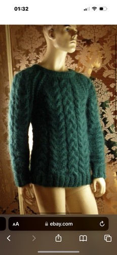 Dunkelgrüner cableknit aran - dunkelgrüner,
