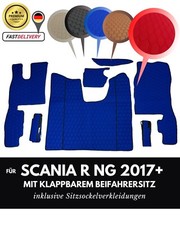 LKW Fußmatten für SCANIA R 2017+ mit klappbarem Beifahrersitz + Sitzsockel SET