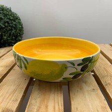 BASSANO KERAMIK SCHÜSSEL 20 CM ZITRONE MIT OLIVE MOTIV AUS ITALIEN NEU
