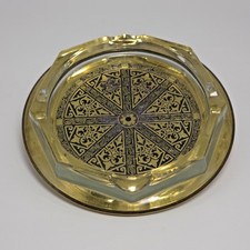 Vintage Aschenbecher 1950er Messing Glas Orient Deko Otterndorf Retro Sammler