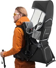 Besrey Baby-Rucksacktrage für Wanderungen mit großem Stauraum, bis 18kg, Schwarz