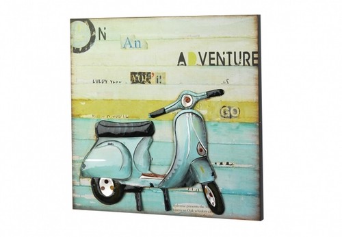 Wandbild vespa aus holz - 3d,