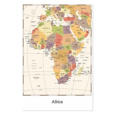 Postereck - 4134 - Afrika: Karte, Pastellfarben & Vintage-Stil Wanddeko Bilder