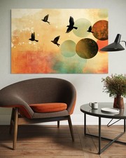 Leinwand Bild Vögel Abstrakt