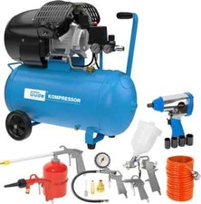 Güde Druckluft Kompressor Werkstattkompressor 405/10/50 2-Zylinder +Set 15-tlg