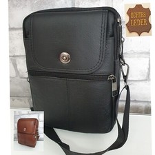 Herren Tasche echt Leder Handytasche Umhängetasche schwarz braun Schultertasche