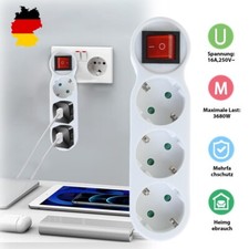 16A 3Fach Steckdose Steckdosenverteiler Steckdosenleiste Dreifachstecker Adapter