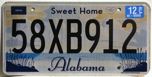 Alabama nummernschild usa - alabama,