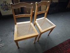 Antik Stuhl Biedermeier mit Geflecht Esche 2 Stück