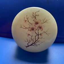 Vintage Onyx-Marmor Schmuckschatulle Deckeldose mit Blumendekor 50er Japan