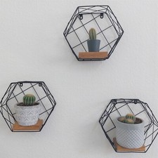 Wandregal Metallregal Eiche