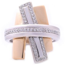 Alfieri & ST.John Diamant Ring in 750er / 18 Kt. RG/WG Gr.: 52