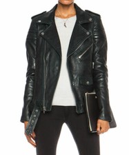 Damen Lederjacke schwarz