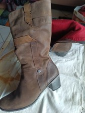 THINK! - sehr schöne Stiefel Stiefeletten dunkelbraun Applikation echt Leder 37