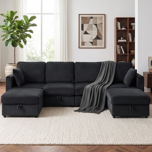 Homcom ecksofa sitzer - 4-sitzer, cm