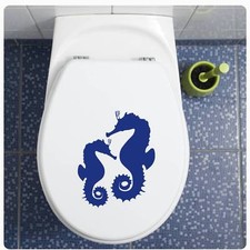 Seepferdchen Aufkleber für WC Deckel  Bad Wandaufkleber Wandtattoo Klo TDA011 